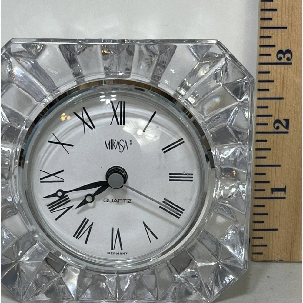 Mikasa Crystal Quartz Freestanding Desk Clock Germany